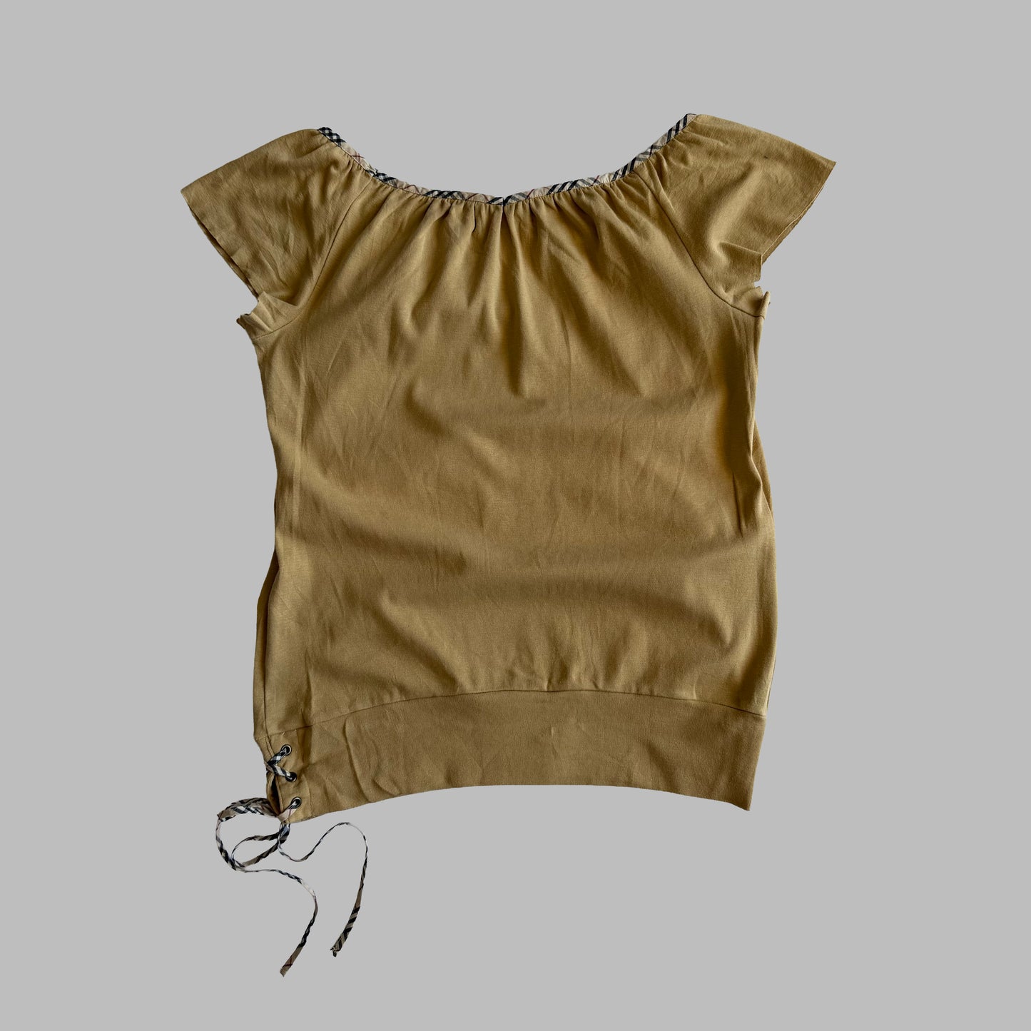 00s Burberry Wide Neck Top - Medium