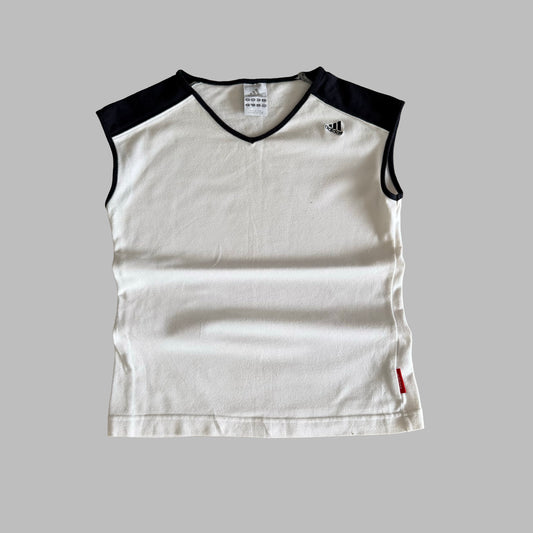 Y2K Adidas Cap Sleeve Raglan Top - S