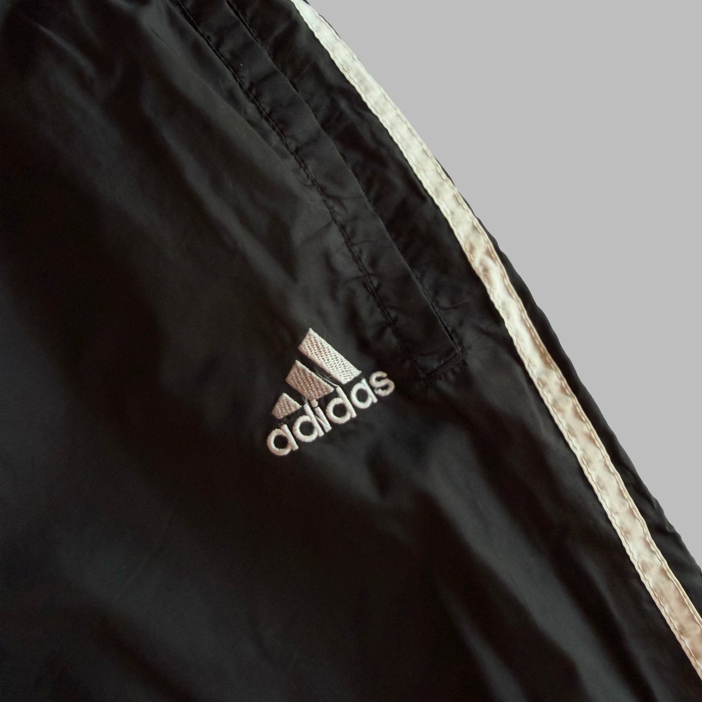 Y2K Adidas Three Stripe Popper Track Pants - XL