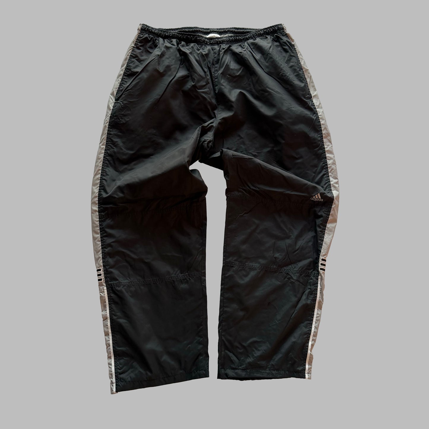 Y2K Adidas Striped Wide Leg Track Pants - XL