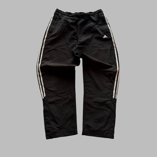 Y2K Adidas Three Stripe Wide Leg Track Pants - L