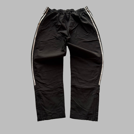 Y2K Adidas Three Stripe Wide Leg Track Pants - L