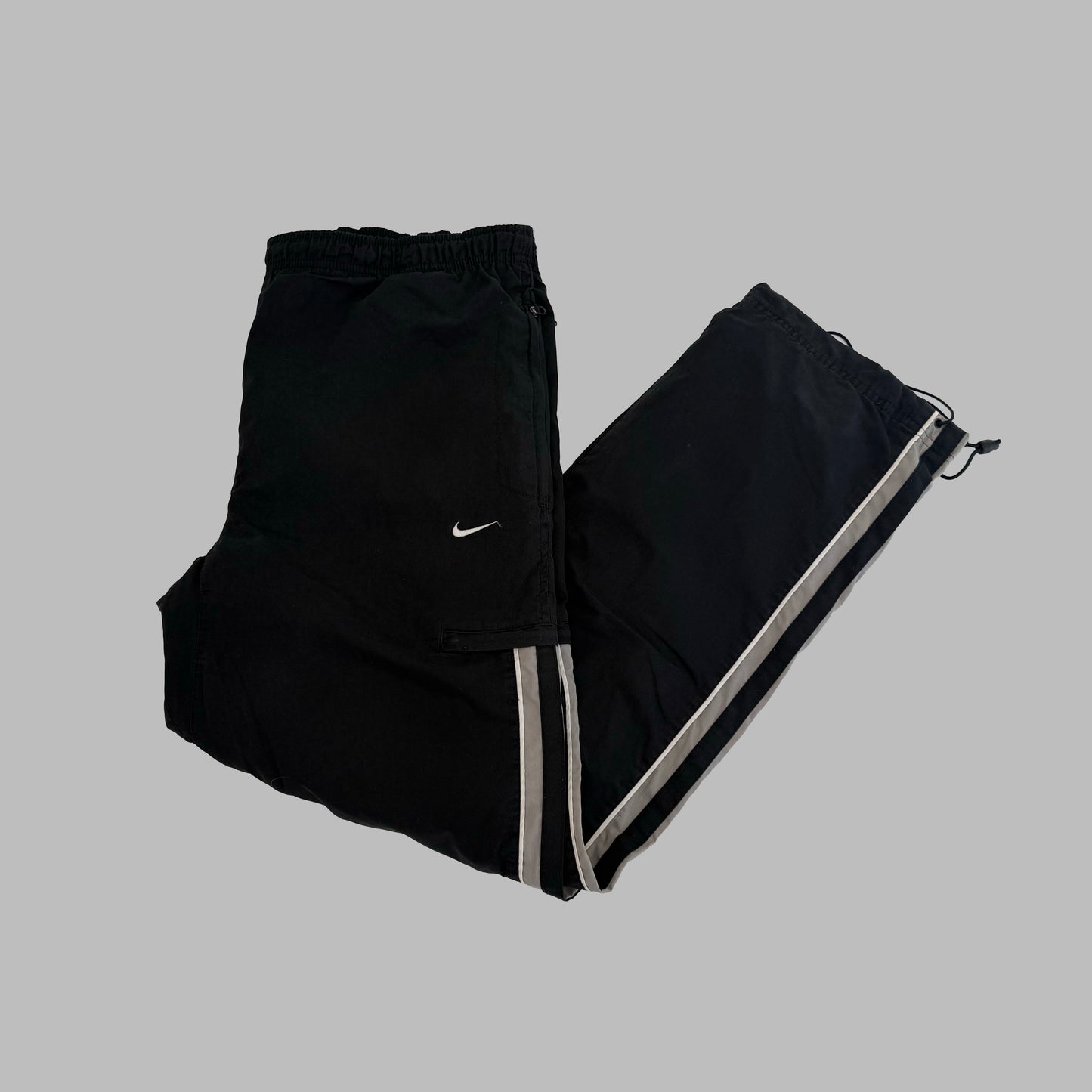 Y2K Nike Wide Leg Striped Track Pants - L