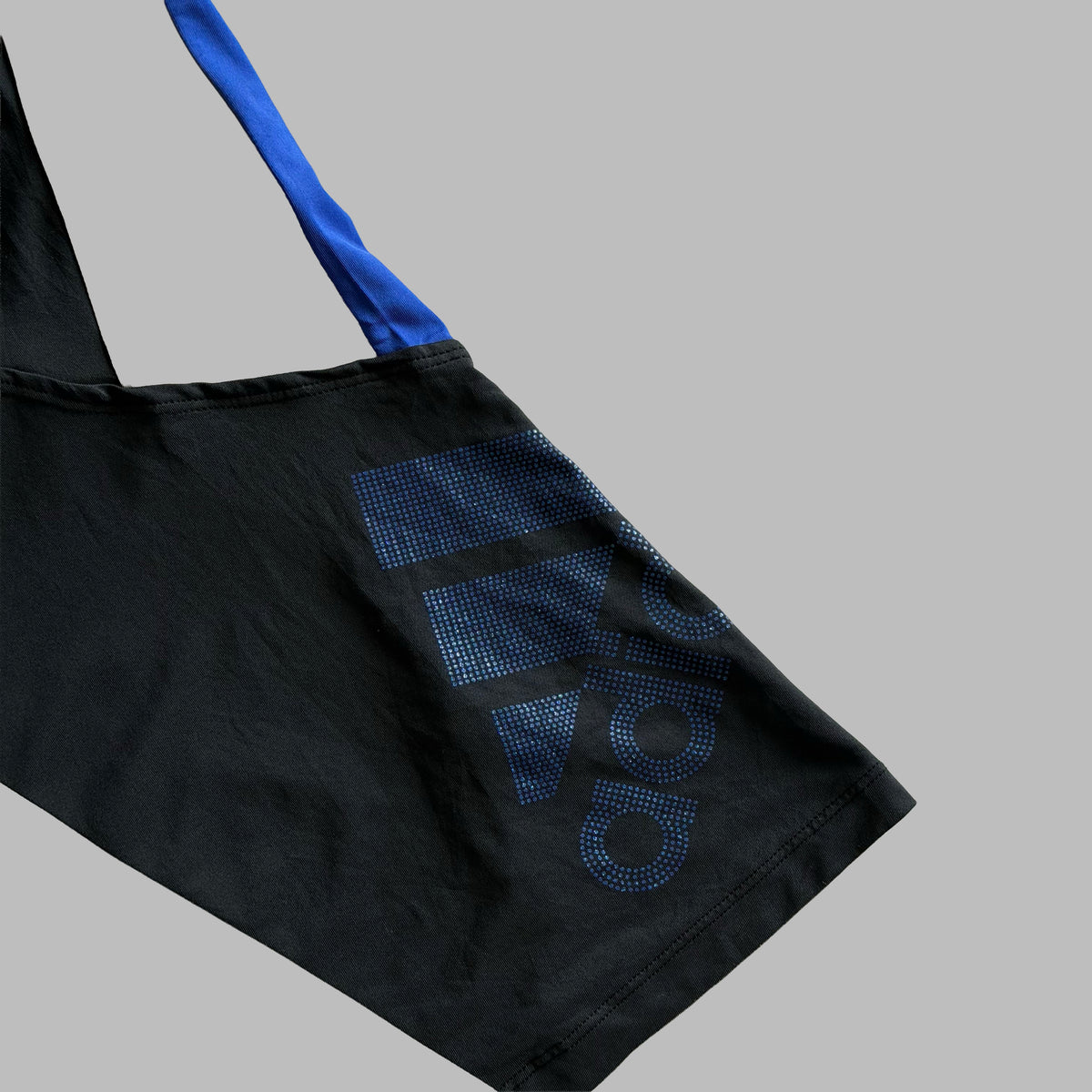 Y2K Adidas Panelled Rhinestone Tie Up Activewear Tank - L