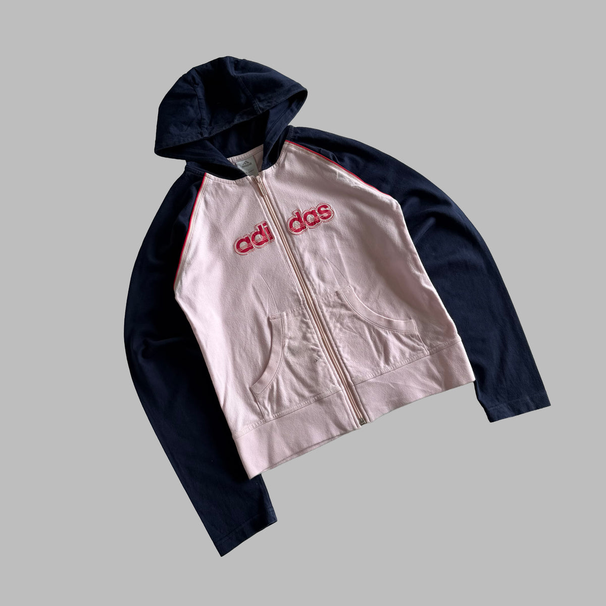 Y2K Adidas Spell Out Raglan Track Jacket - S