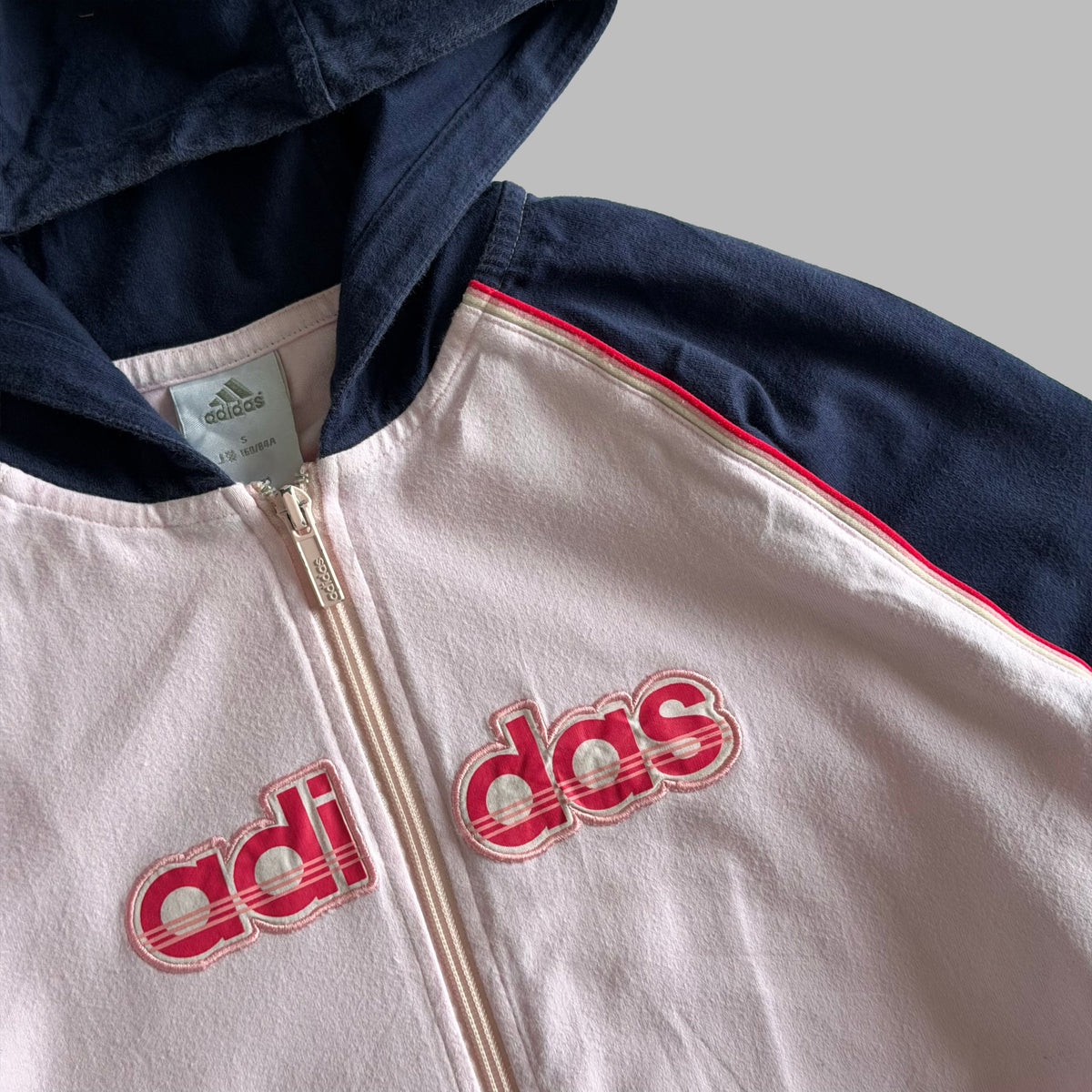 Y2K Adidas Spell Out Raglan Track Jacket - S