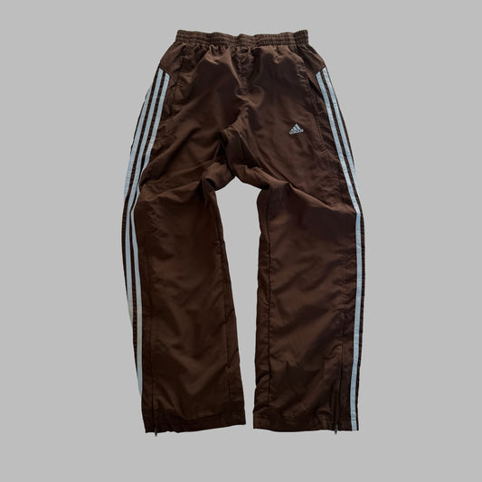 Y2K Adidas Three Stripe Wide Leg Track Pants - S