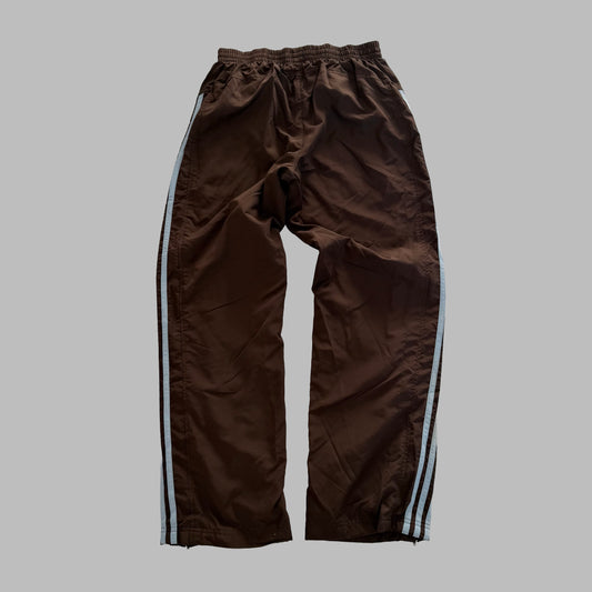 Y2K Adidas Three Stripe Wide Leg Track Pants - S