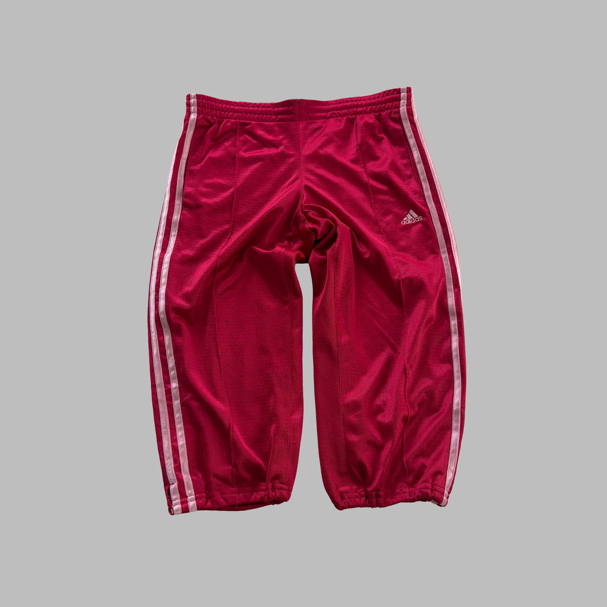 Y2K Adidas Three Stripe 3/4 Length Basketball Shorts - M