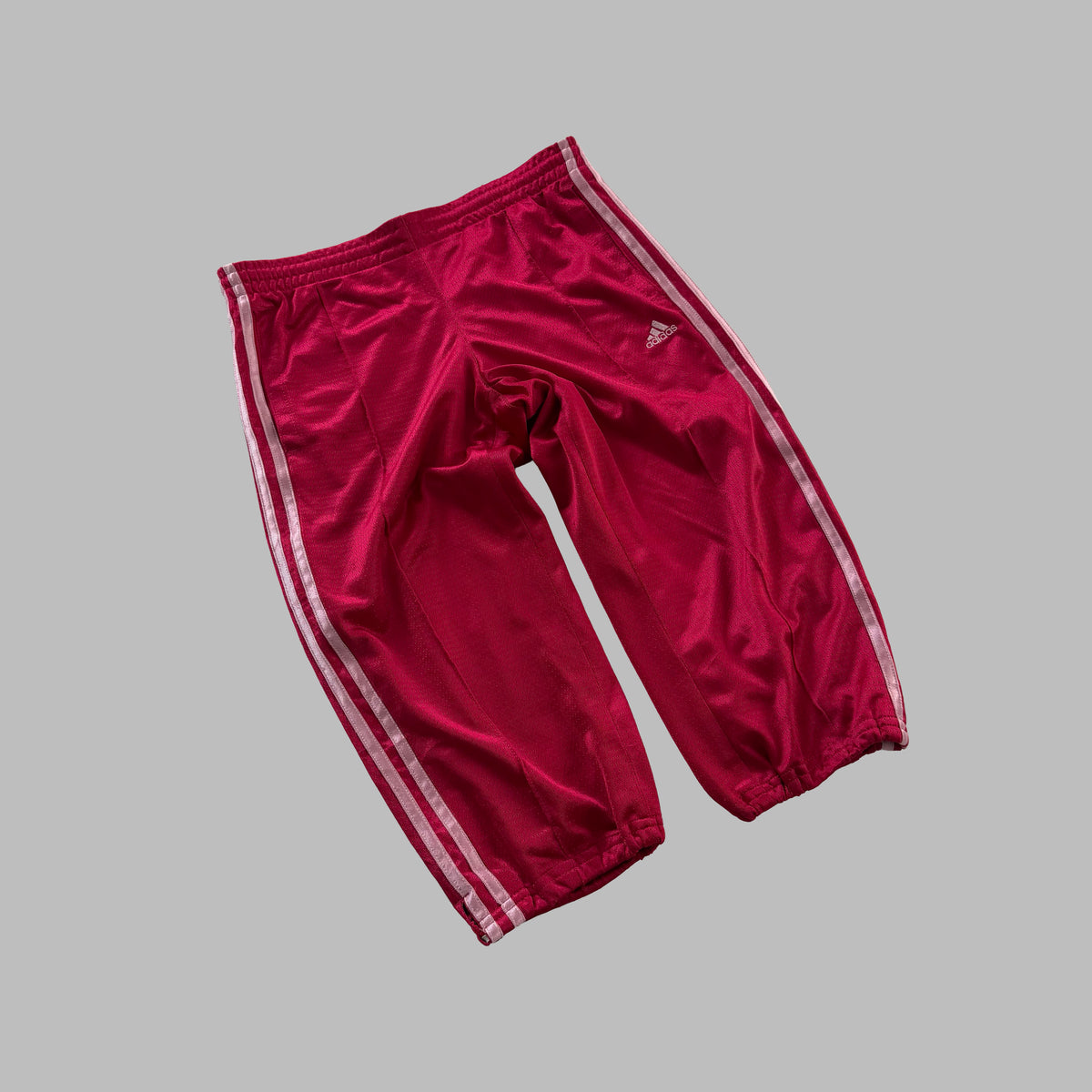 Y2K Adidas Three Stripe 3/4 Length Basketball Shorts - M