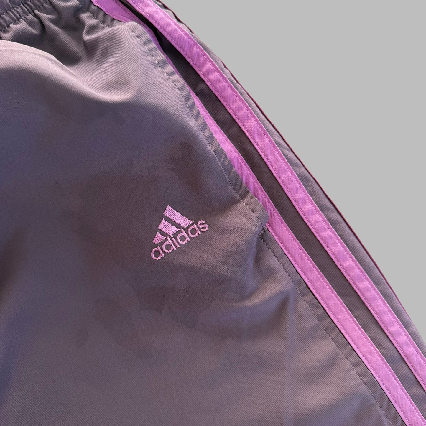 Y2K Adidas Wide Leg Three Stripe Track Pants - S