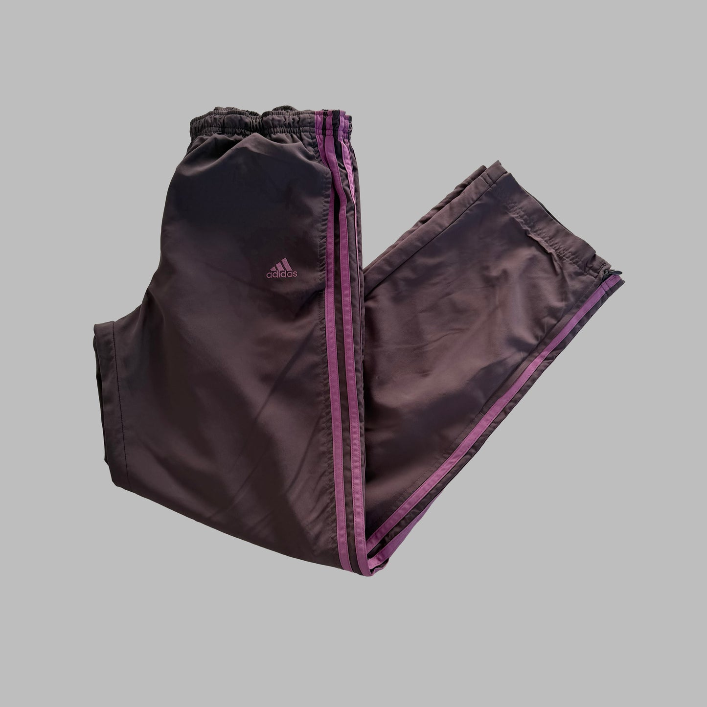 Y2K Adidas Wide Leg Three Stripe Track Pants - S