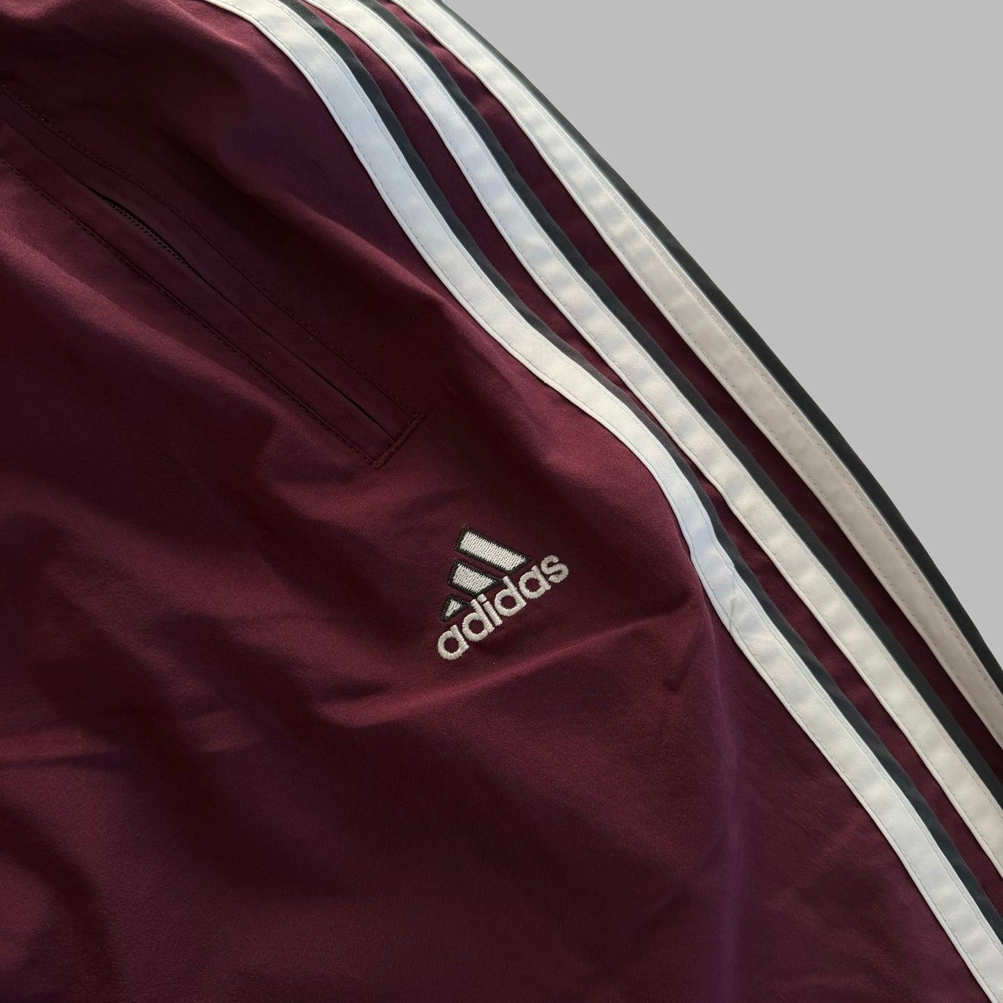 90s Adidas Three Stripe Baggy Track Pants - M