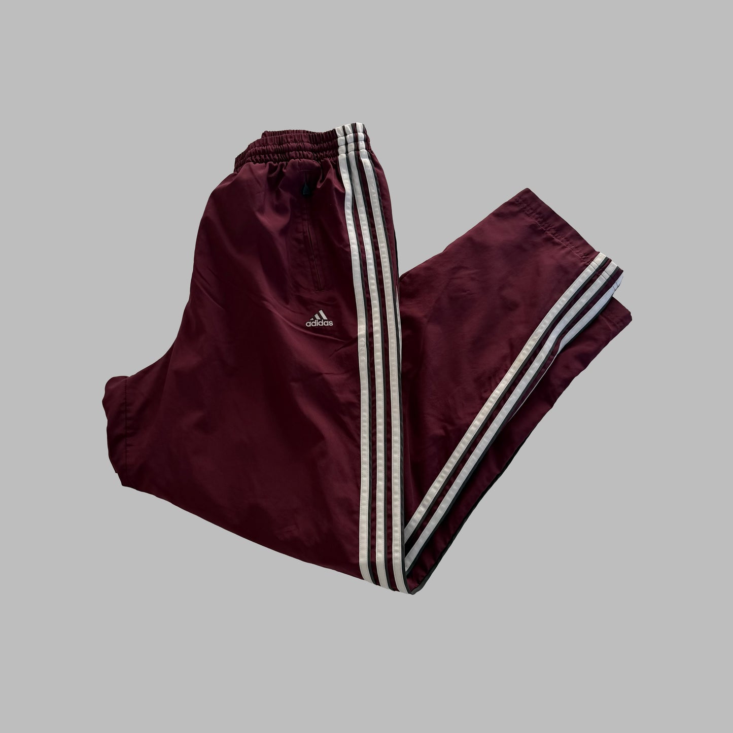 90s Adidas Three Stripe Baggy Track Pants - M