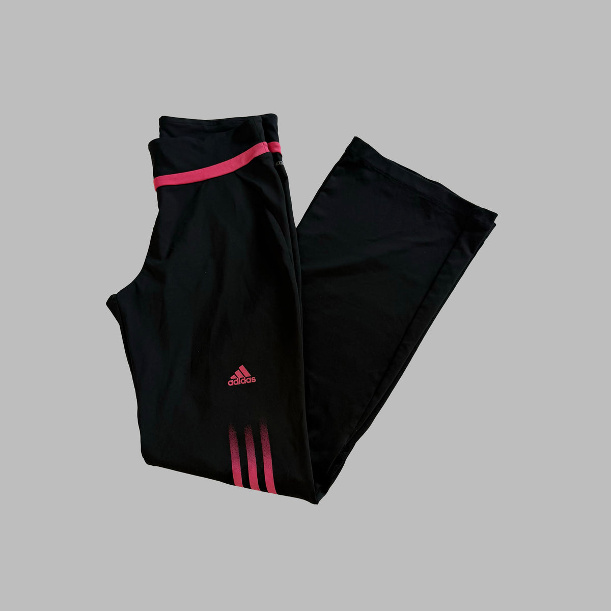 Y2K Adidas Three Stripe Wide Leg Activewear Pants - XS/S