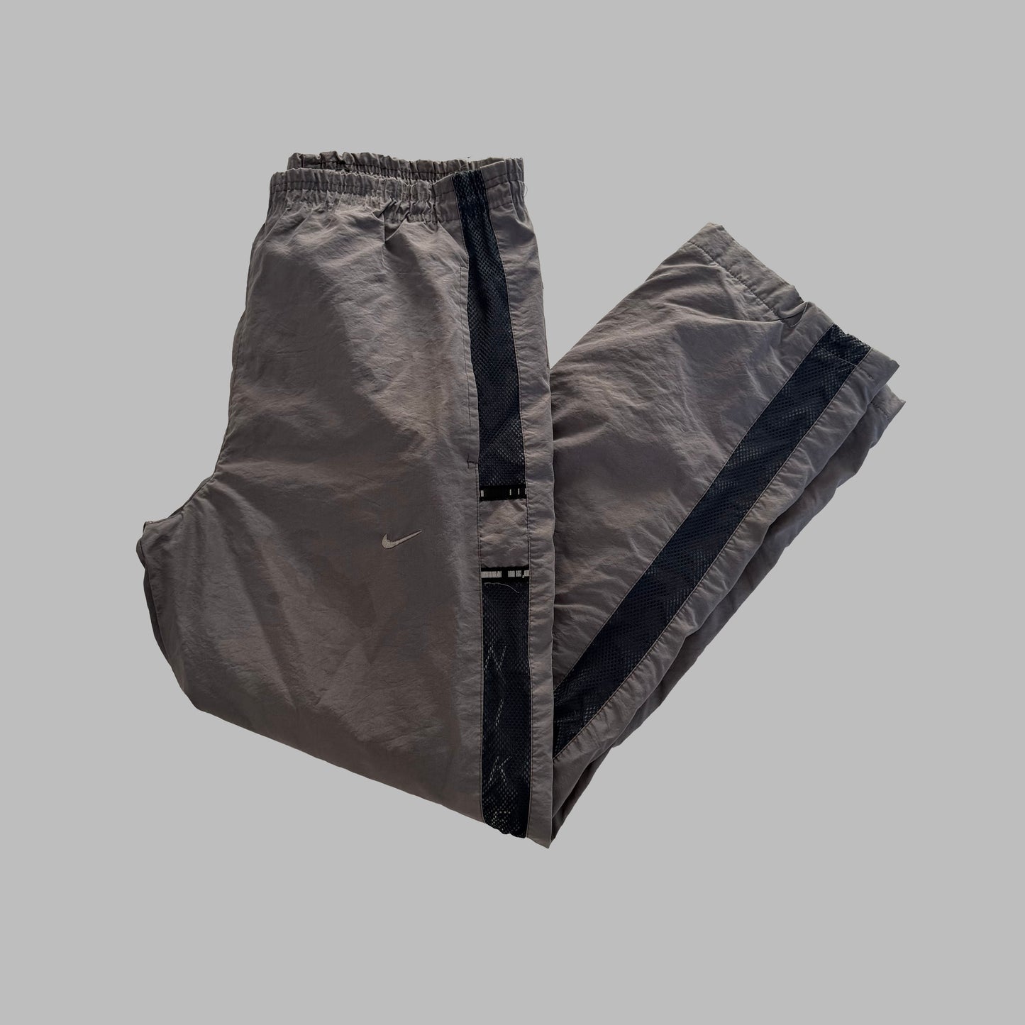 Y2K Nike Wide Leg Striped Track Pants - L