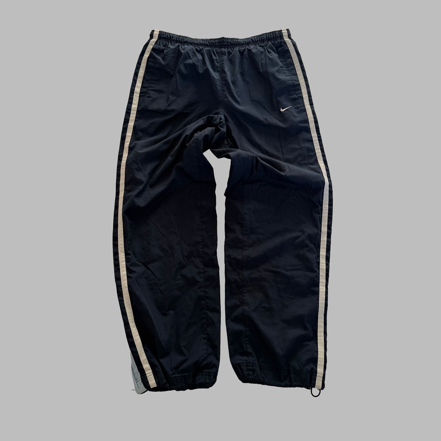 Y2K Nike Wide Leg Striped Track Pants - M