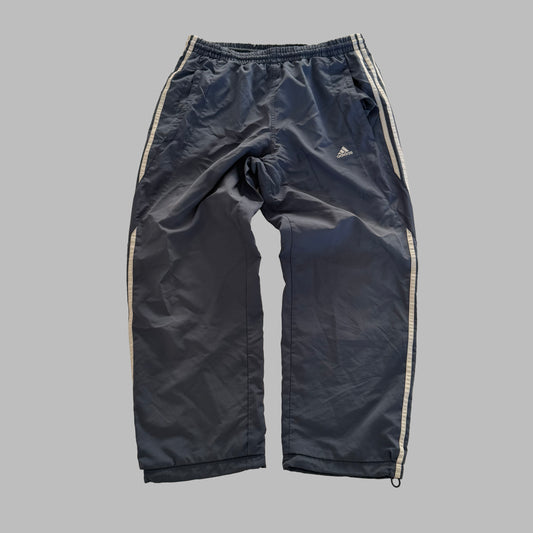 Y2K Adidas Three Stripe Wide Leg Track Pants - M