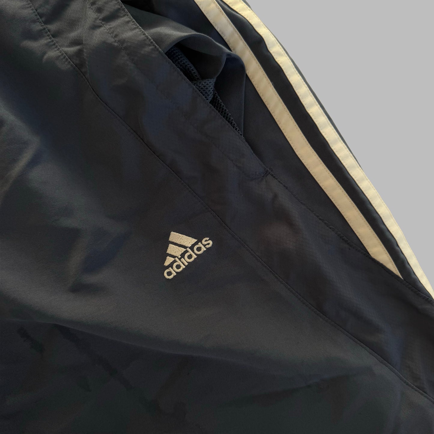 Y2K Adidas Three Stripe Wide Leg Track Pants - M
