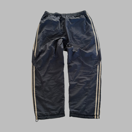 Y2K Adidas Three Stripe Wide Leg Track Pants - M