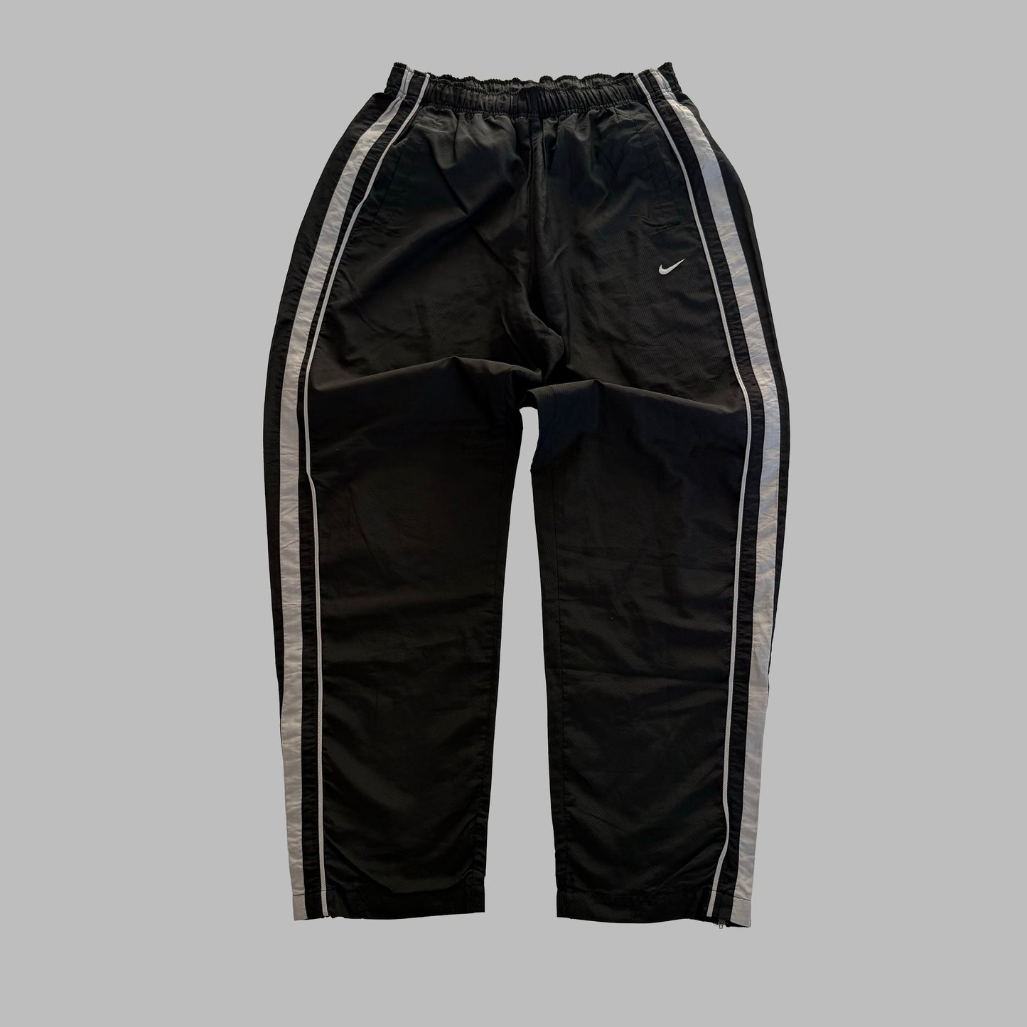 Y2K Nike Wide Leg Striped Track Pants - L