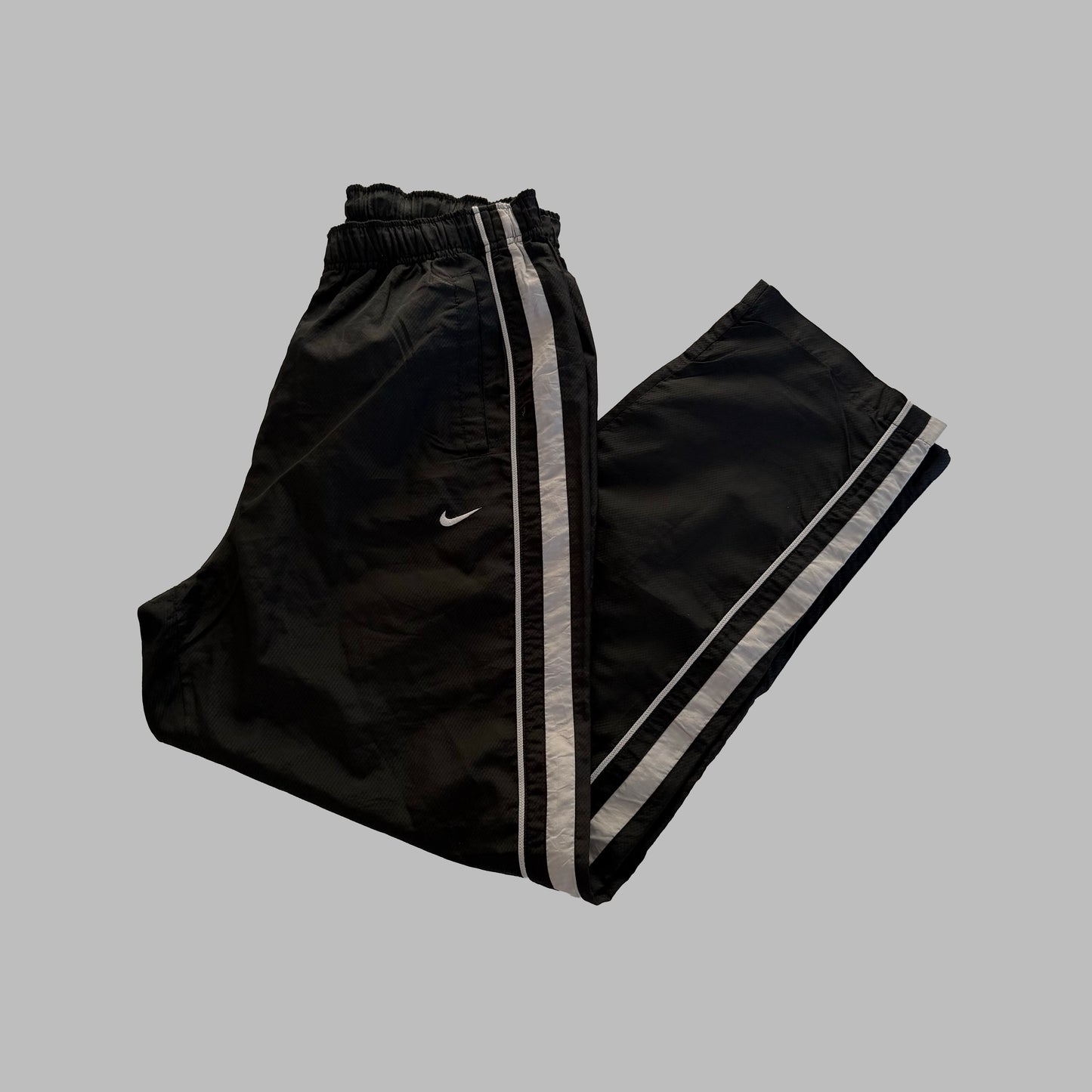 Y2K Nike Wide Leg Striped Track Pants - L
