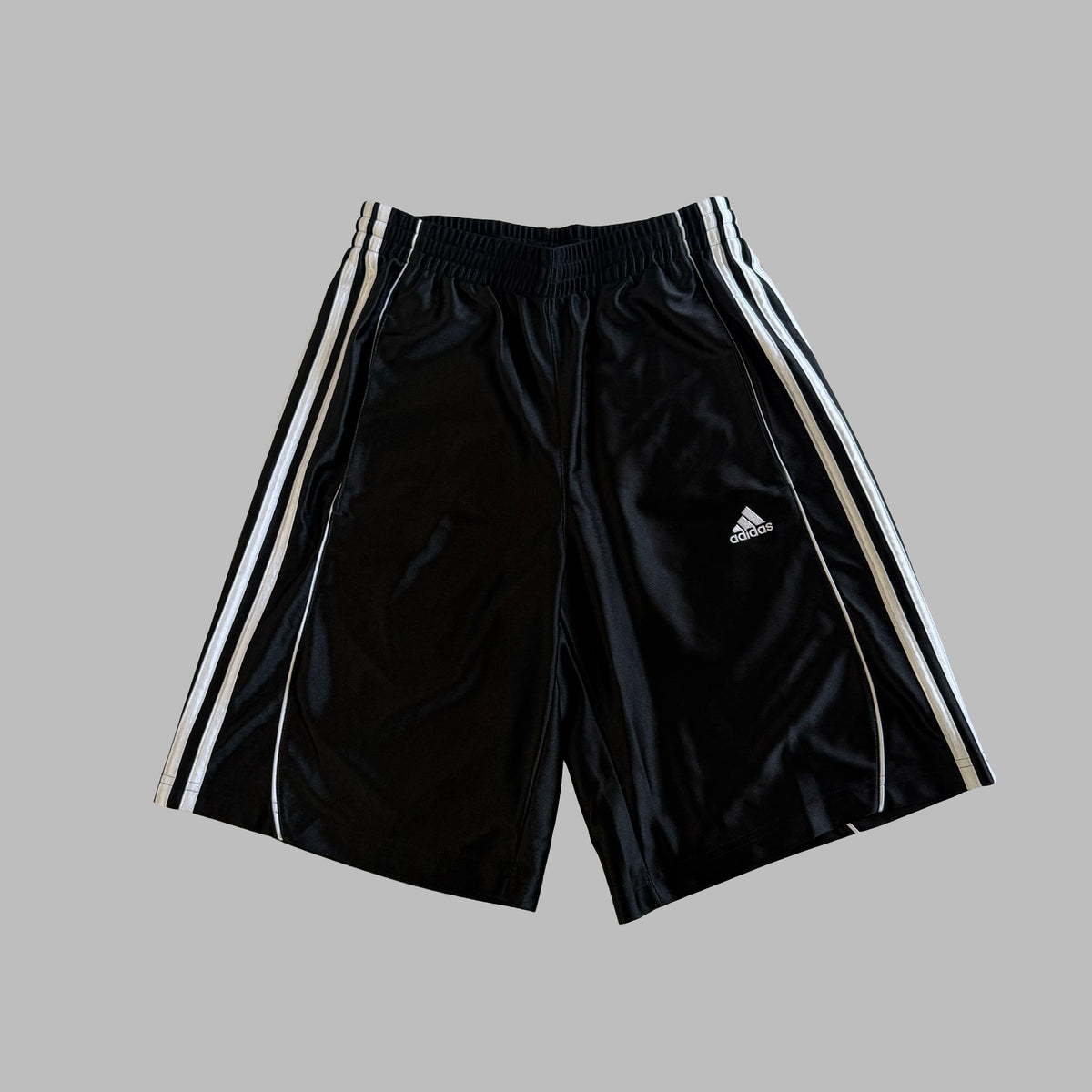 Y2K Adidas Three Stripe Basketball Shorts - L