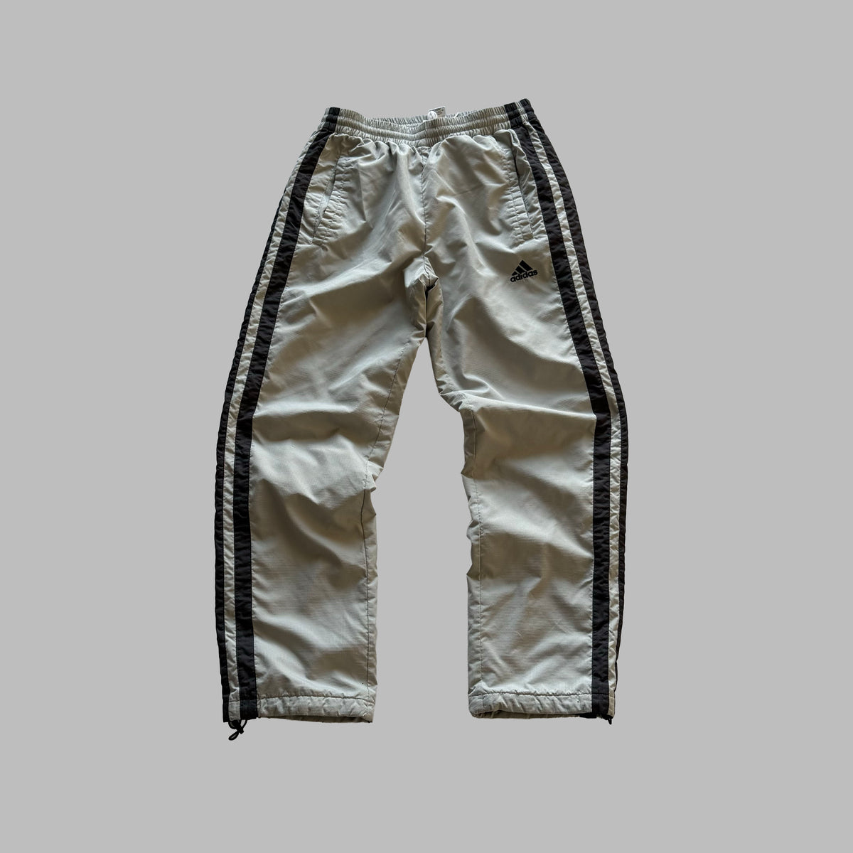 90s Adidas Three Stripe Heavyweight Track Pants - S