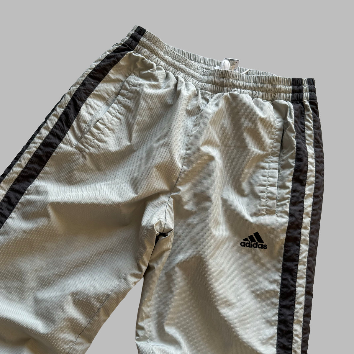 90s Adidas Three Stripe Heavyweight Track Pants - S