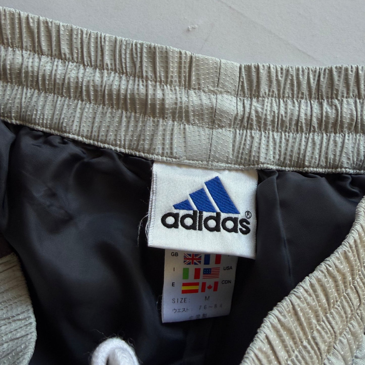 Y2K Adidas Three Stripe Wide Leg Active Track Pants - M