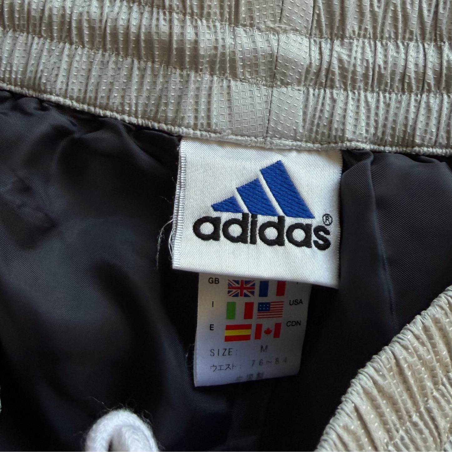 90s Adidas Three Stripe Heavyweight Track Pants - S