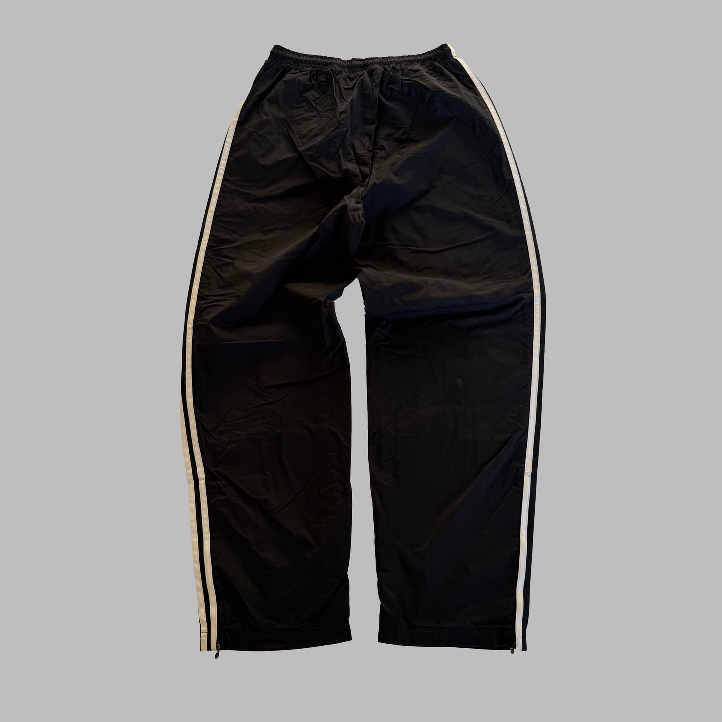90s Adidas Three Stripe Wide Leg Track Pants - L