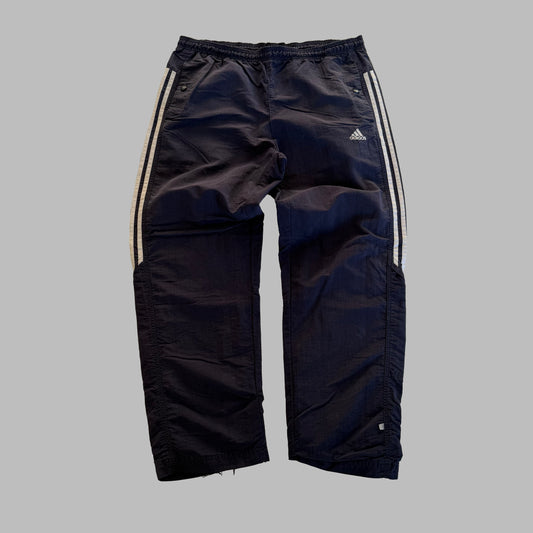 90s Adidas Three Stripe Wide Leg Track Pants - L