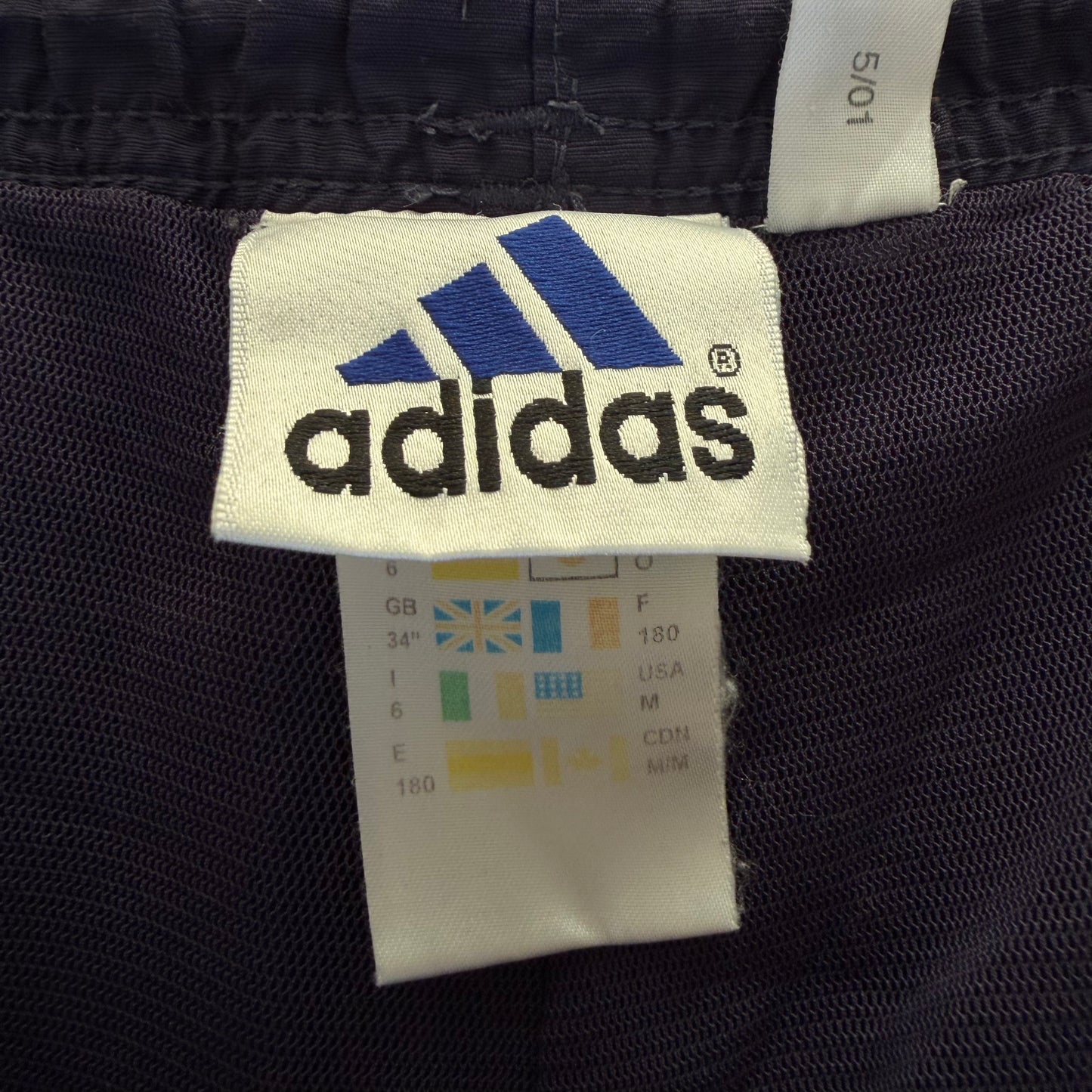 90s Adidas Three Stripe Wide Leg Track Pants - L