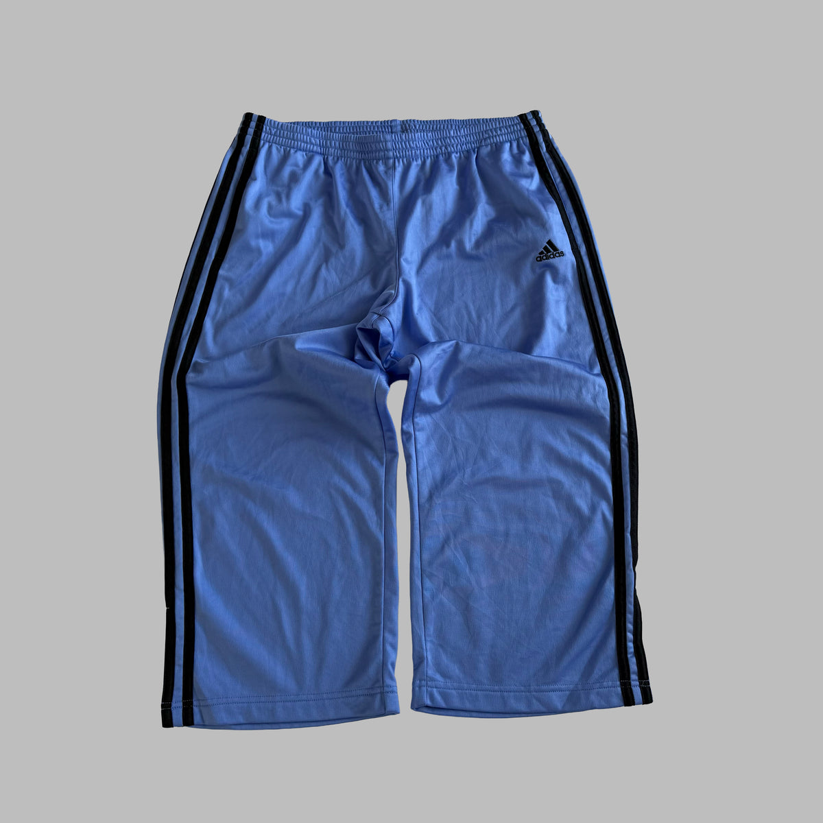 Y2K Adidas Three Stripe Baggy Capris - M