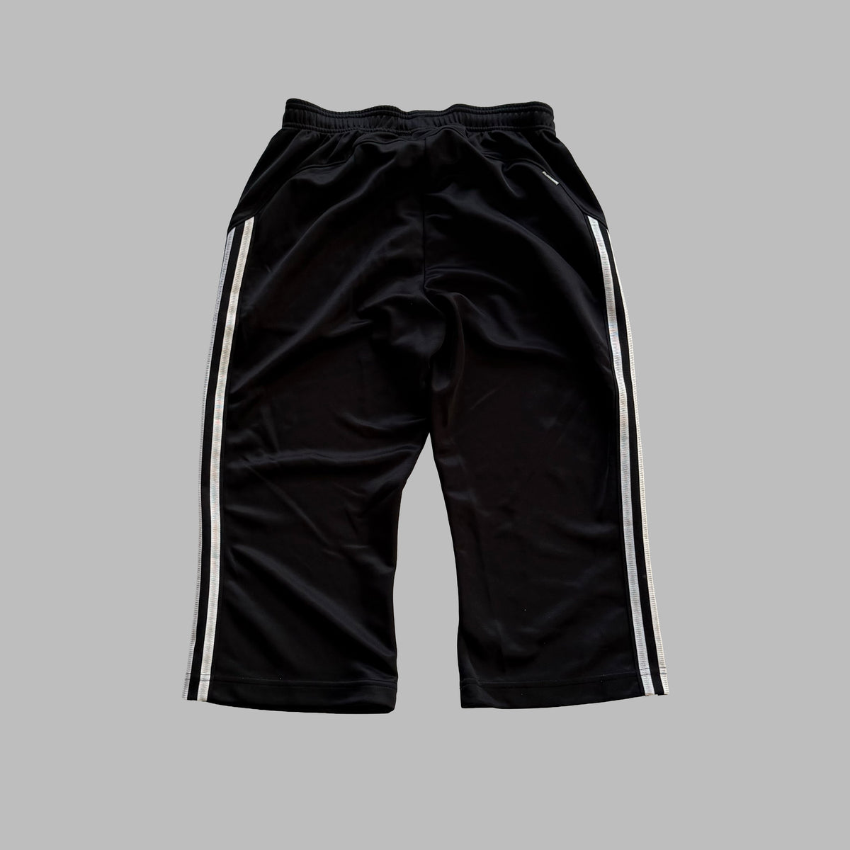 Y2K Adidas Three Stripe Wide Leg Capris - XS