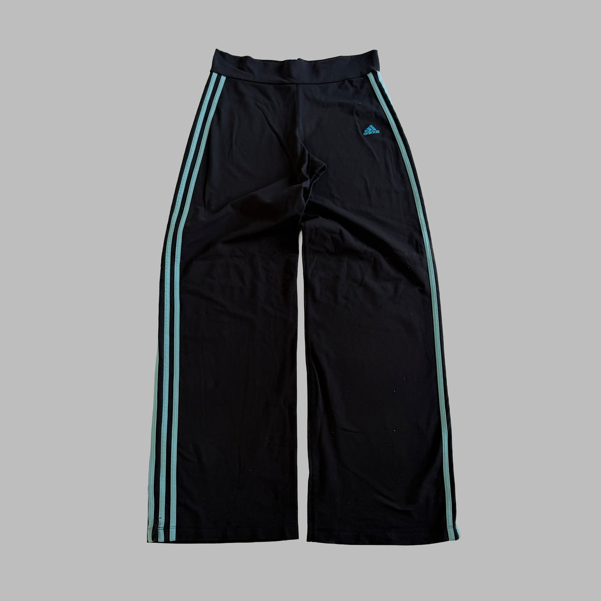 Y2K Adidas Three Stripe Wide Leg Activewear Pants - M/L