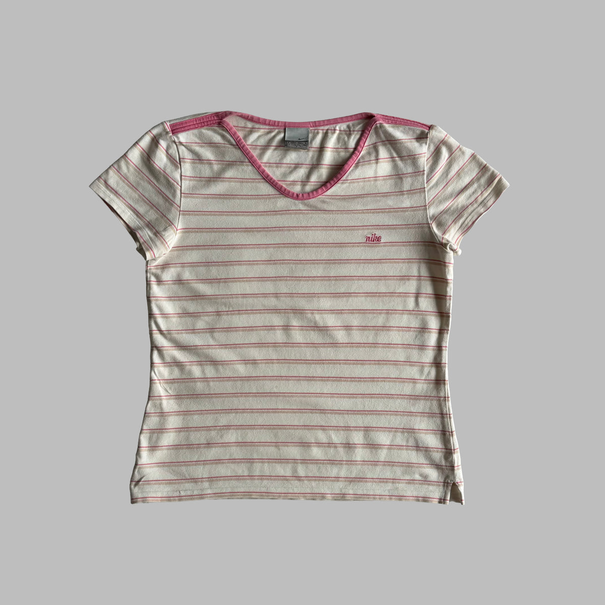 Y2K Nike Striped Baby Tee - M
