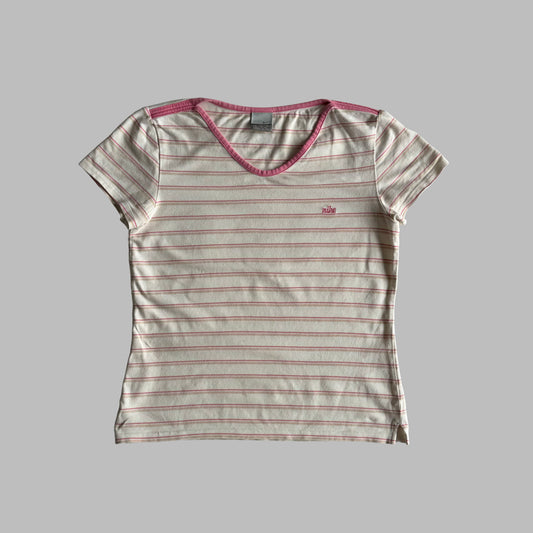 Y2K Nike Striped Baby Tee - M