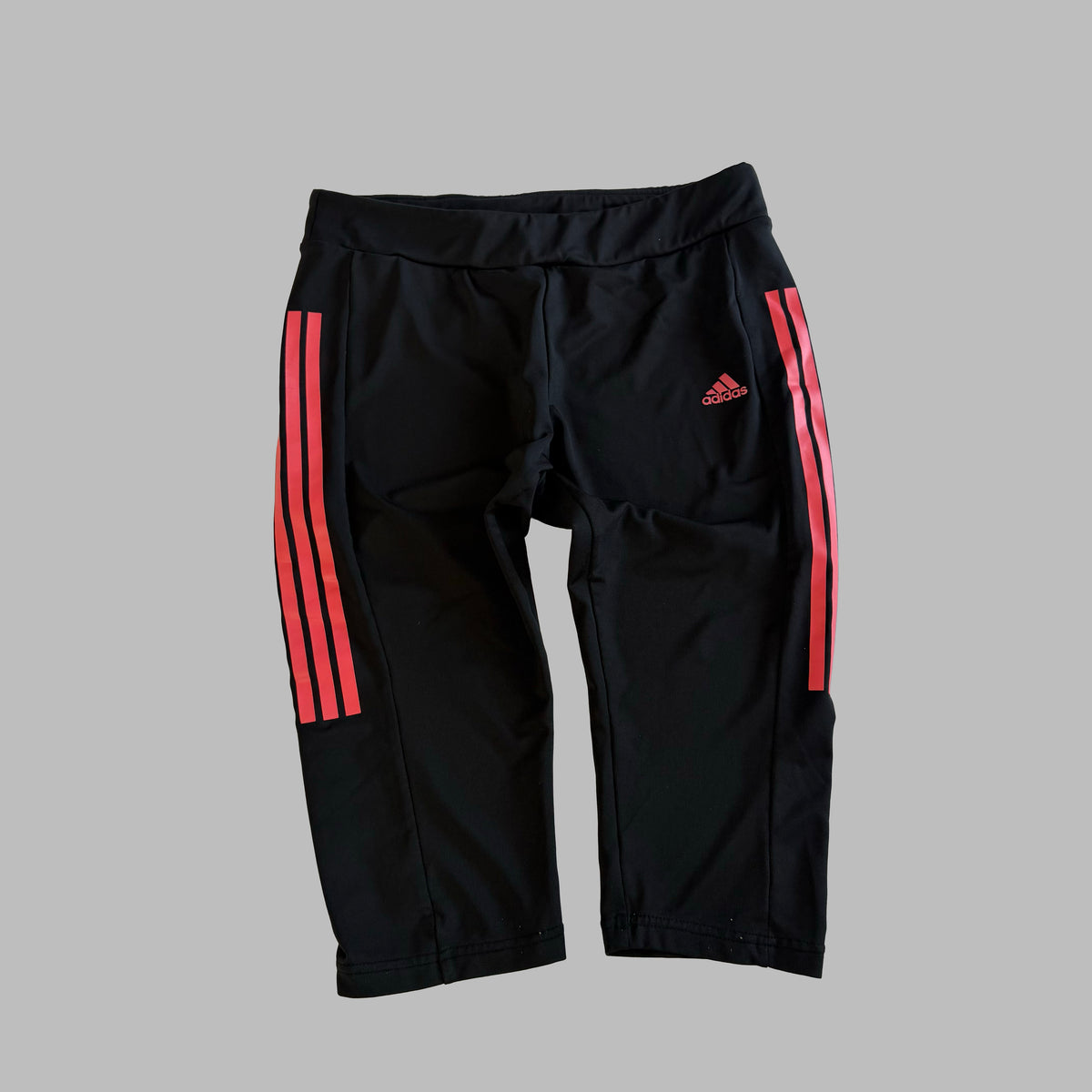 Y2K Adidas Three Stripe Activewear Capris - S