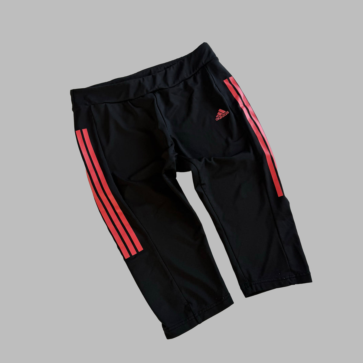 Y2K Adidas Three Stripe Activewear Capris - S
