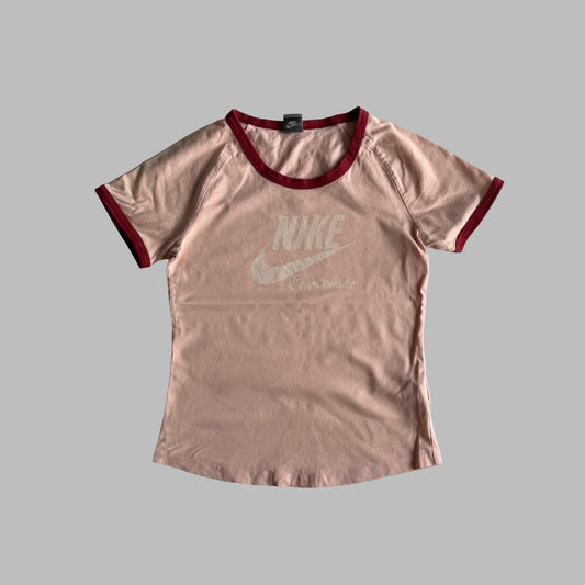 Y2K Nike Spell Out Fitted Ringer Tee - M
