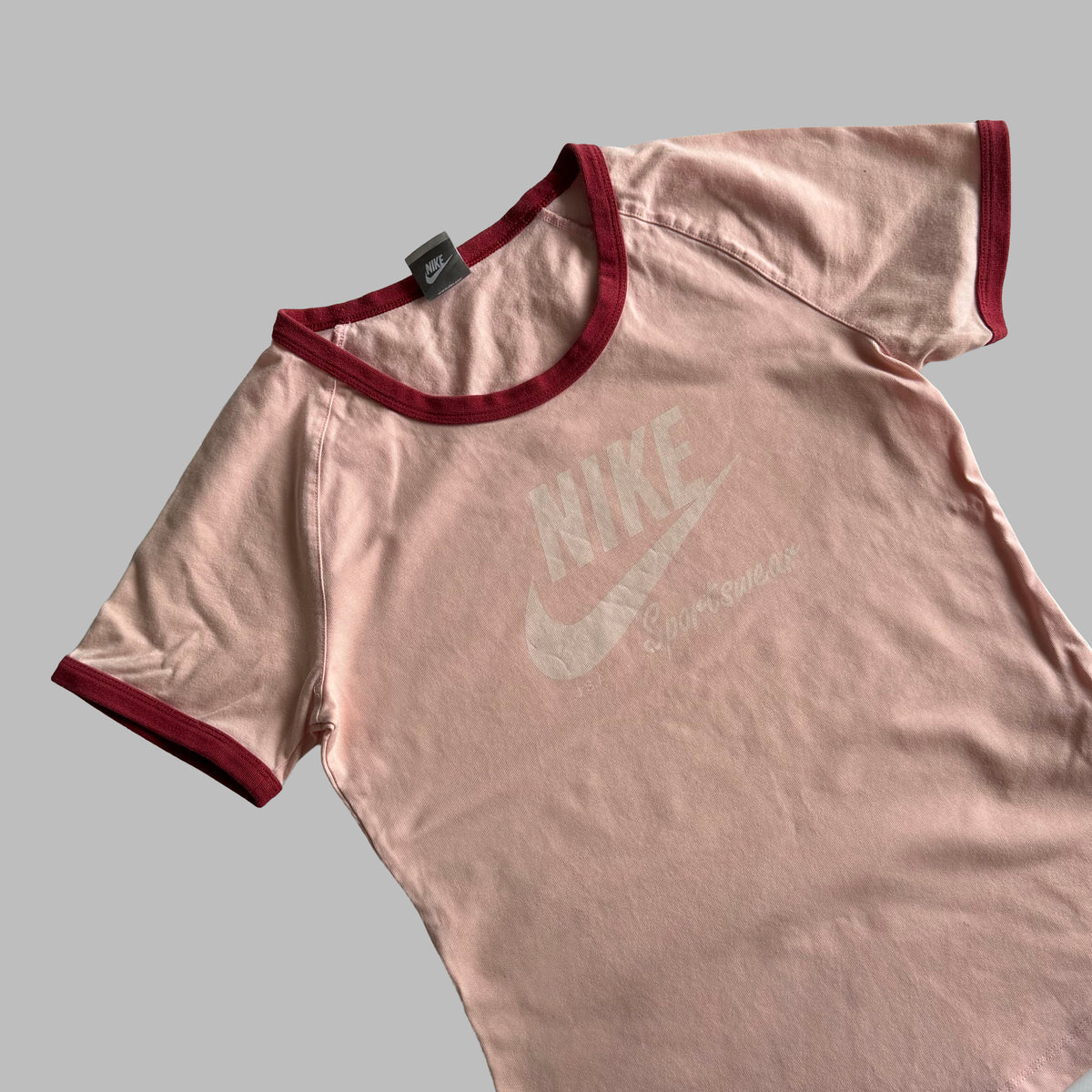 Y2K Nike Spell Out Fitted Ringer Tee - M