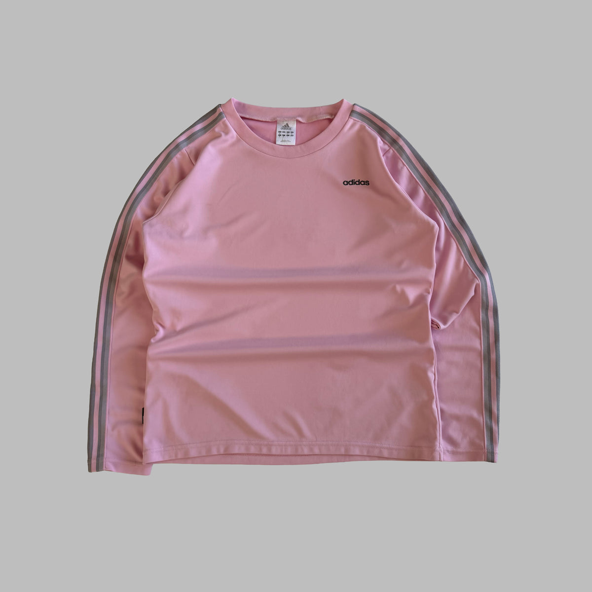 Y2K Adidas Activewear Three Stripe Long Sleeve - L