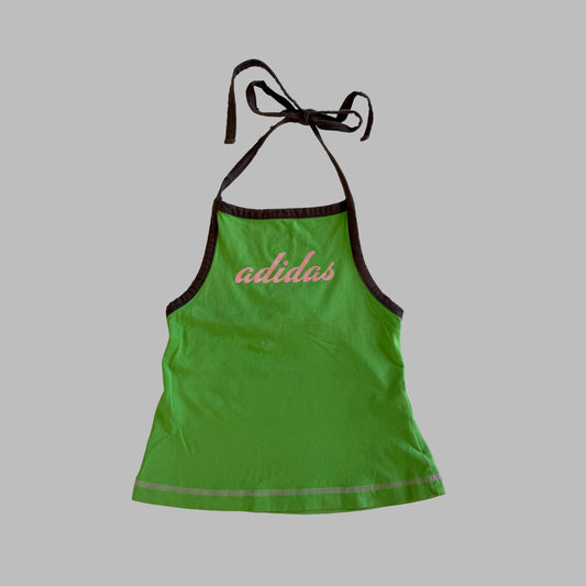 Y2K Adidas Spell Out Halter Top - XS
