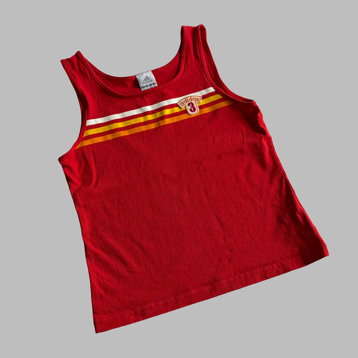 Y2K Adidas Three Stripe Spell Out Tank - S