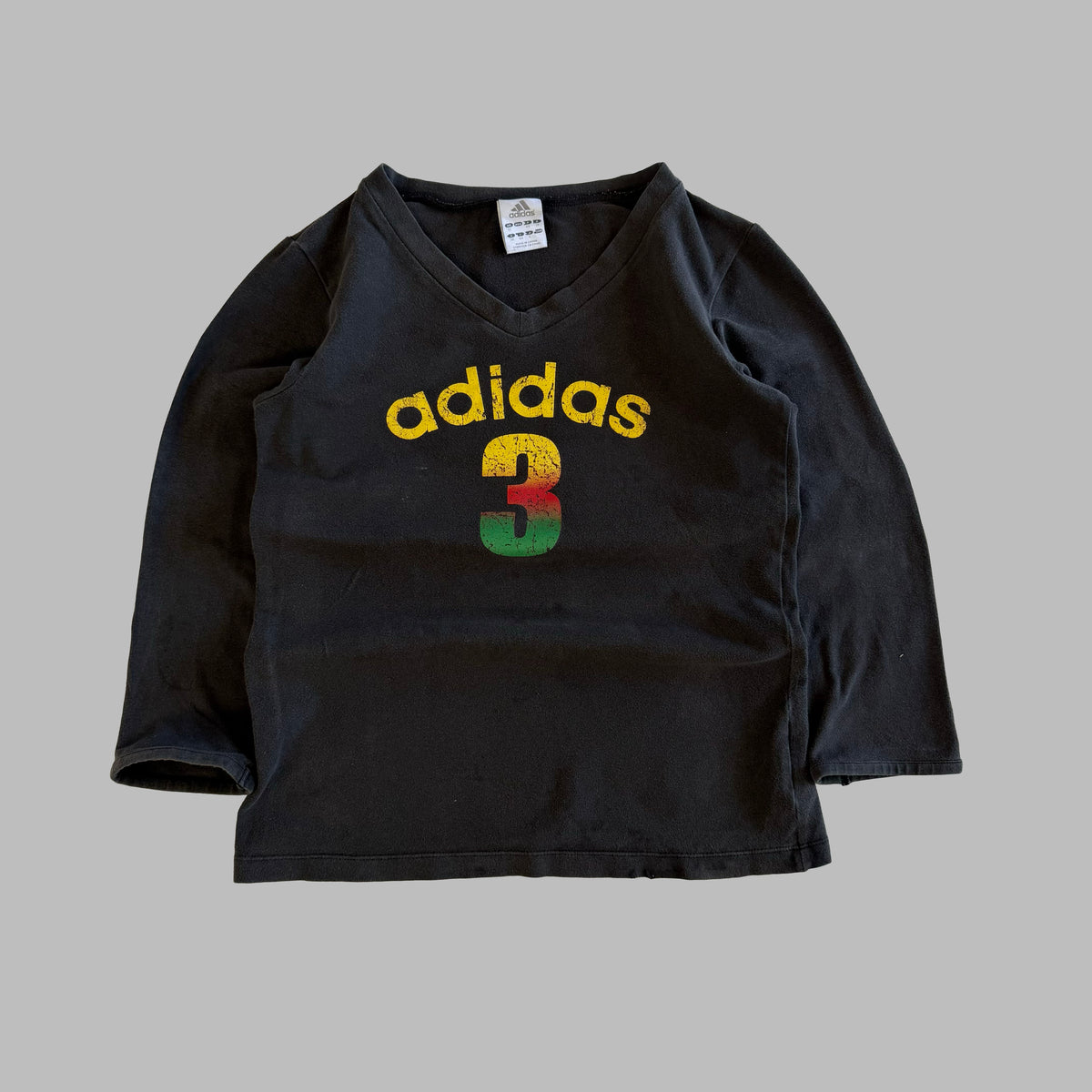 Y2K Adidas Spell Out 3/4 Sleeve Top - M