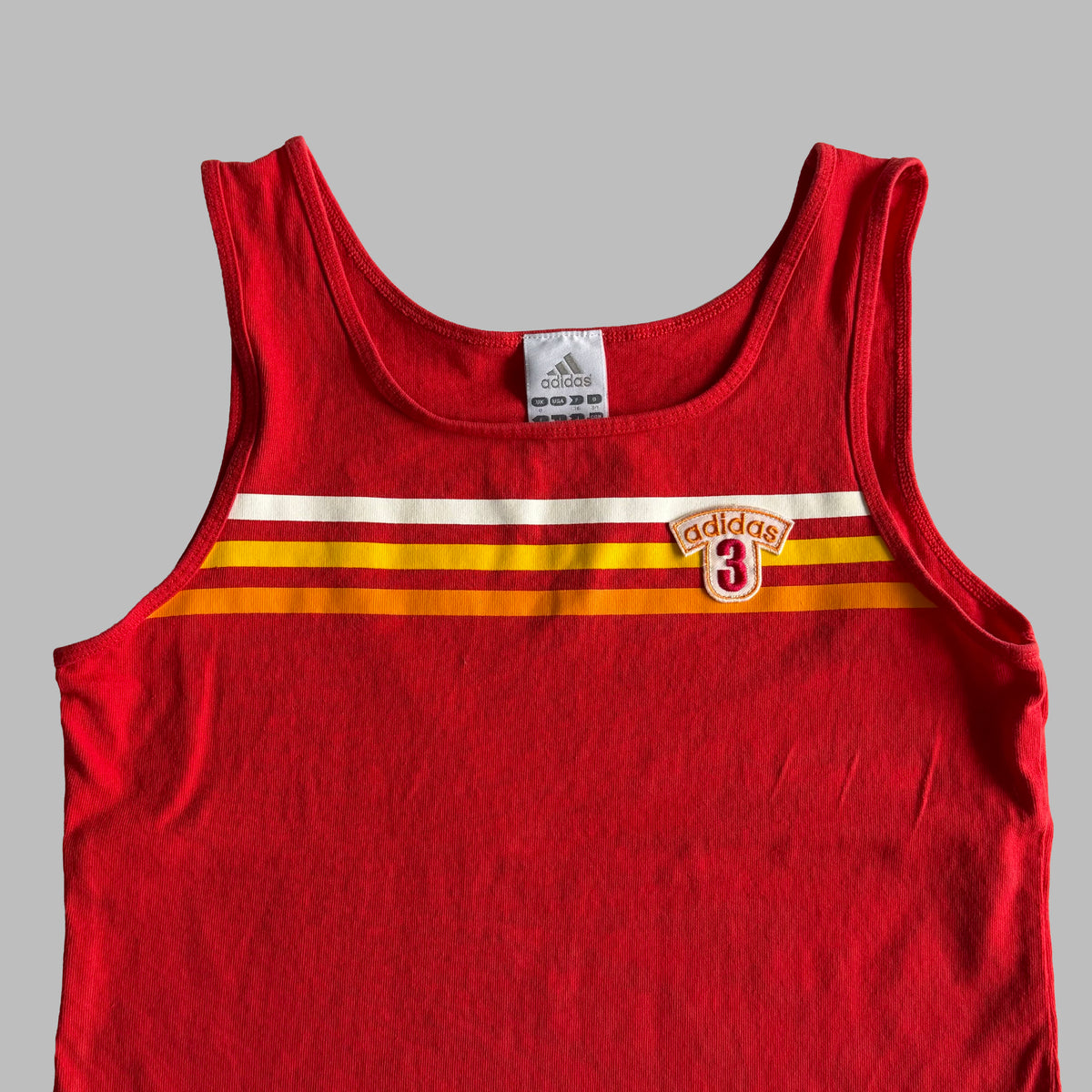Y2K Adidas Three Stripe Spell Out Tank - S