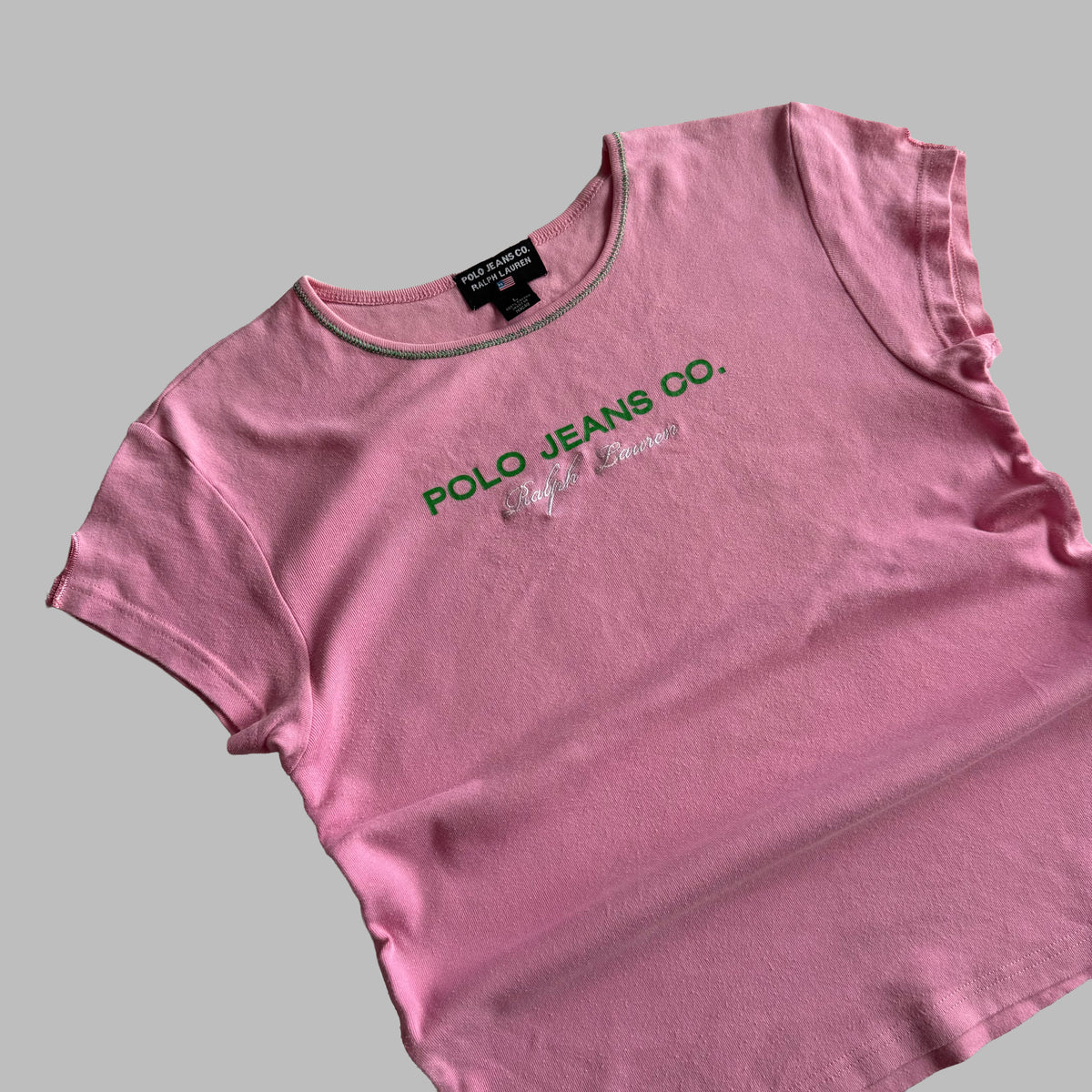 Y2K Ralph Lauren Polo Jeans Co Printed Baby Tee - L