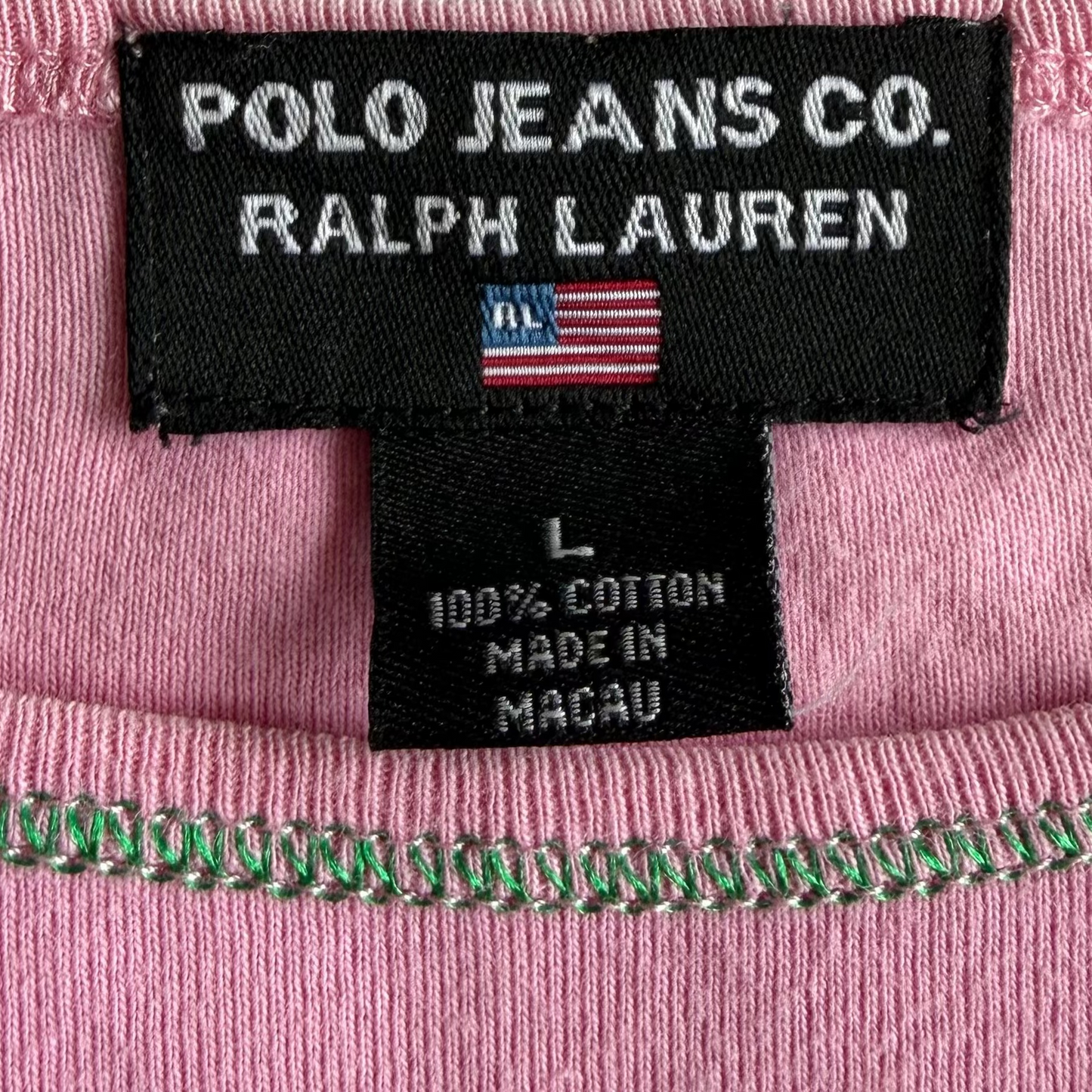 Y2K Ralph Lauren Polo Jeans Co Printed Baby Tee - L